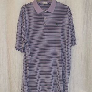 Men's Peter Millar Purple and Blue strips Performance Polo XL